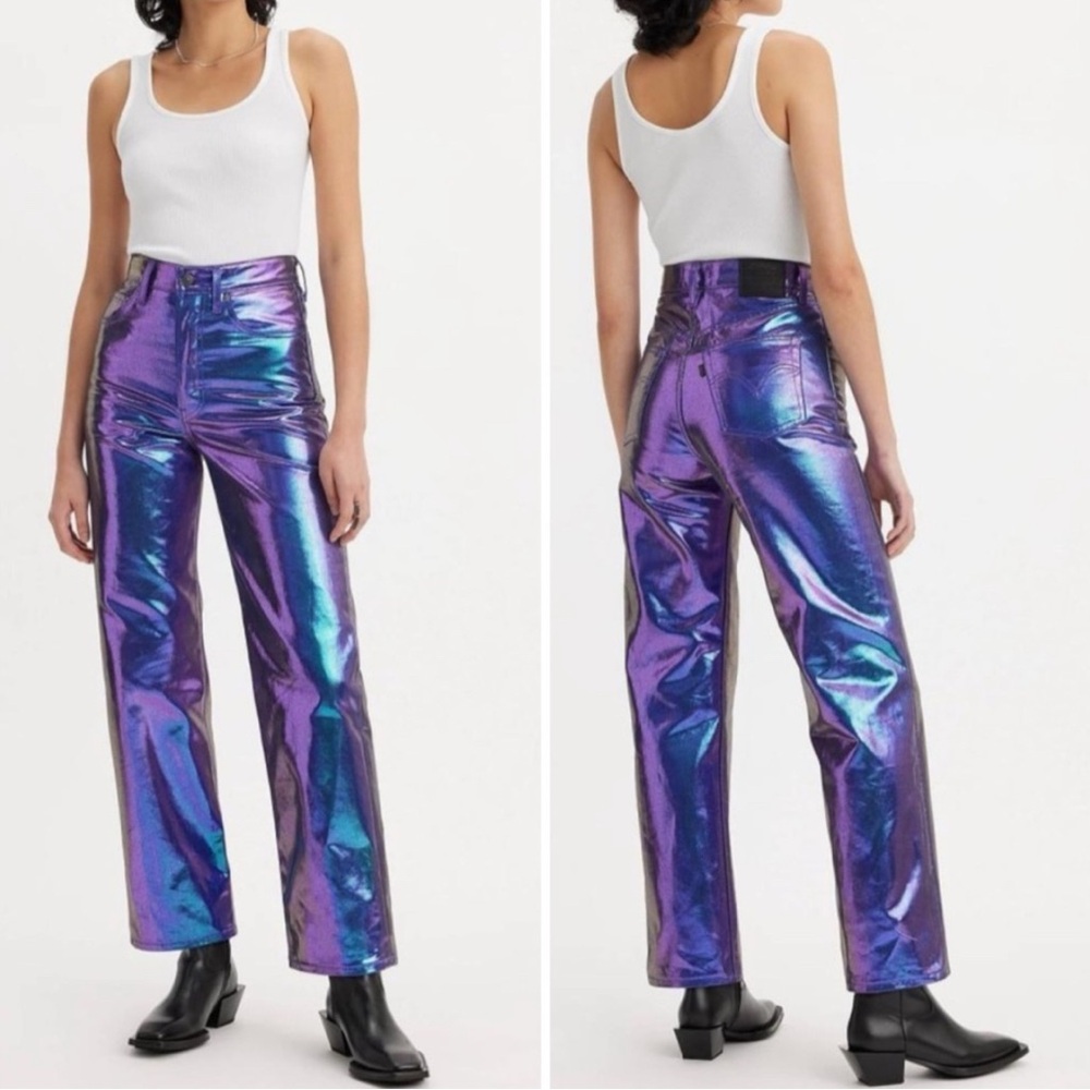 Candy Coated Purple Metallic Levi Jeans